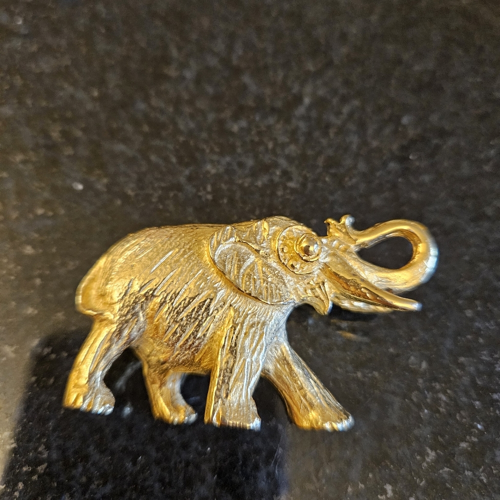 VTG Maresca Gold Retro Elephant Brooch